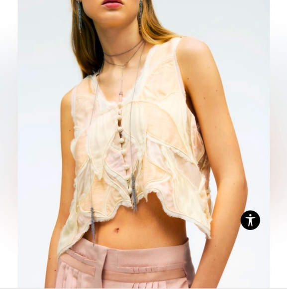 ZARA Patchwork Leaf Print Vest Limited Edition S/S 2023 - Picture 2 of 3